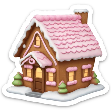 Light pink gingerbread cottage sticker