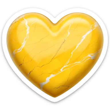 yellow heart with a marble texture sticker