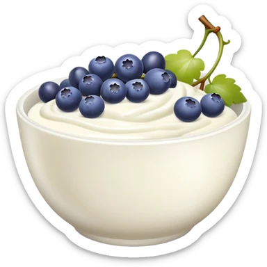 yoghurt bowl with grapes and blueberries sticker