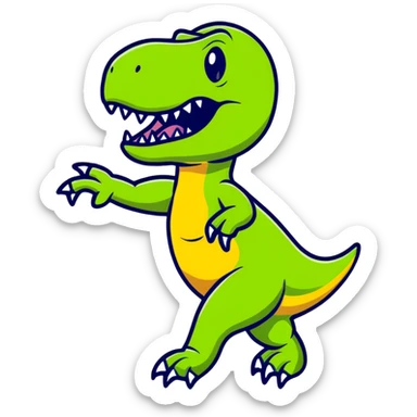 man T-Rex cartoon sticker sticker