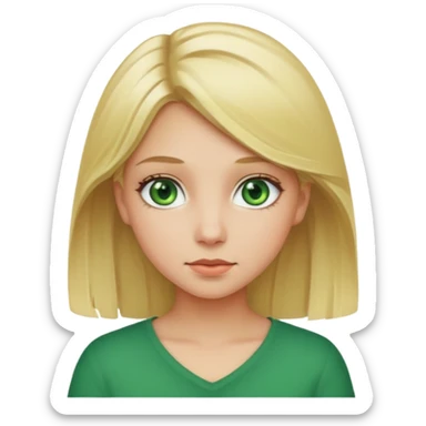 Girl blonde Green eyes sticker