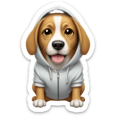 dog wearing a hoodie sticker