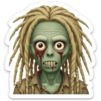 create zombie with dreadlocks have some of the drealocks cover his face now add a nose ring sticker