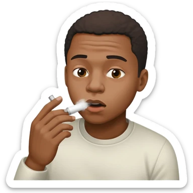 black man doing a line of coke from his phone sticker