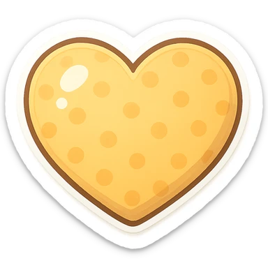 yellow heart with a polka dot pattern sticker