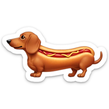 dachshund with Hotdog body sticker