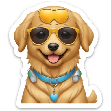 Perro con gafas de sol sticker