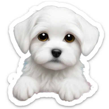 maltese puppy in pink christmas mood sticker