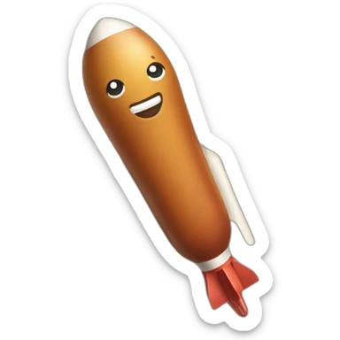 a rocket sausage sticker