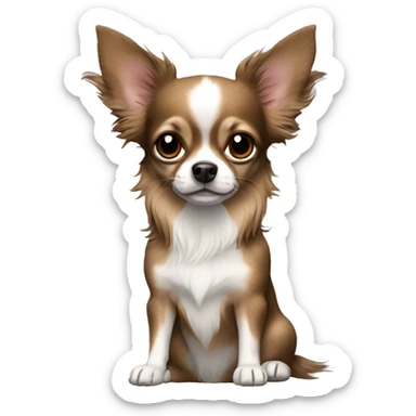 -longhair-chihuahua- with Brown Merle coat sticker