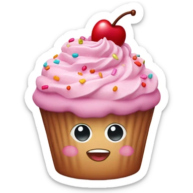 pink cupcake sticker
