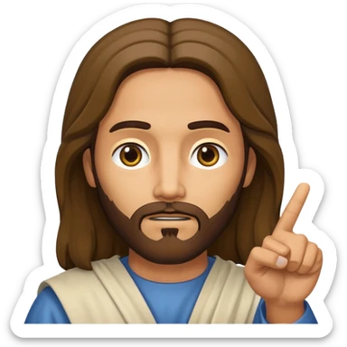 jesus pointing in front of him sticker