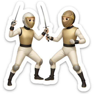 duel with epees sticker