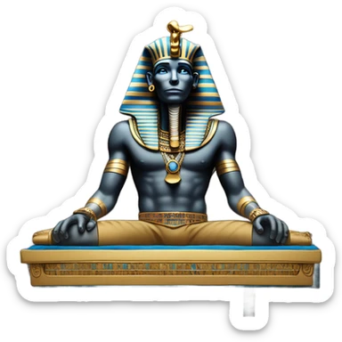 egypt full body pharaoh sarcophagus coffin gold blue white black  sticker