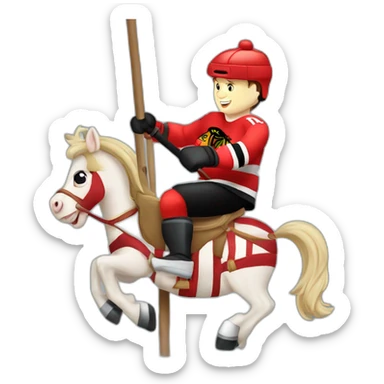 Jonathan Toews riding a merry go round sticker