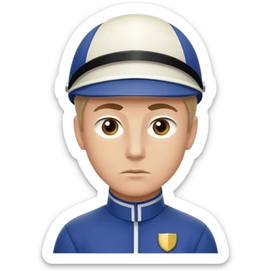 horse jockey men face sticker