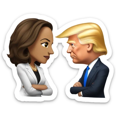 Donald Trump vs Kamala Harris winner sticker
