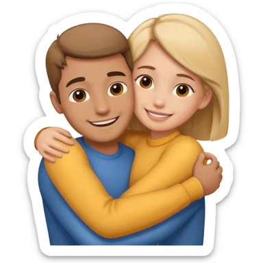 Texte ´Gros câlin’, en dessous un homme serre sa sœur dans ses bras sticker