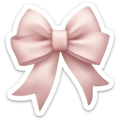 Muted light pink bow with long tails for christmas sticker