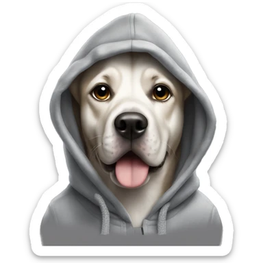 A dog wearing a hoodie ￼ sticker
