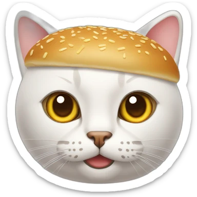 cat with a mexican accent and an american burger sticker