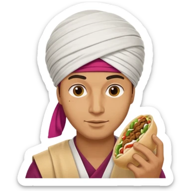 Guy with turban eating shawarma  sticker