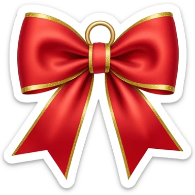 Red christmas bow with gold gif sticker