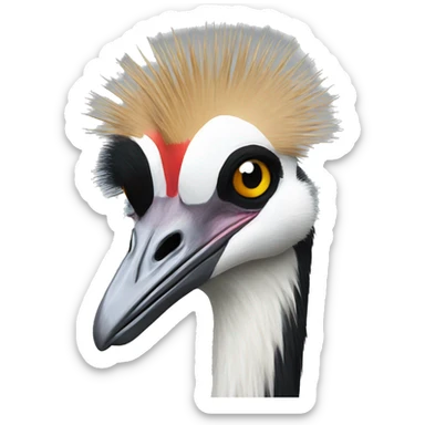Black crowned crane sticker