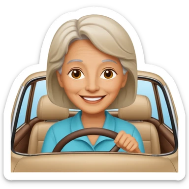 Stikers of mom which is a bit old and is relax and I will put her in a car sticker