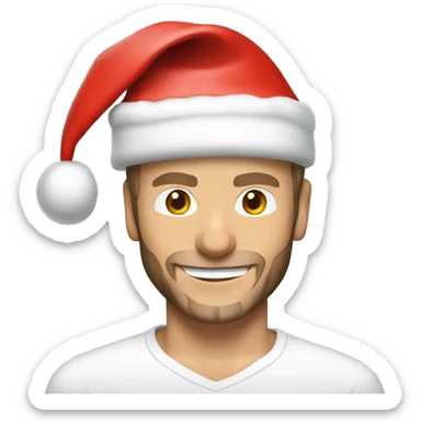 David Beckham with santa hat sticker