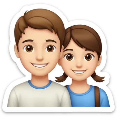 smiling girl and boy portrait sticker