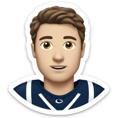 Guy with brown hair wearing a Penn state jersey sleeping sticker