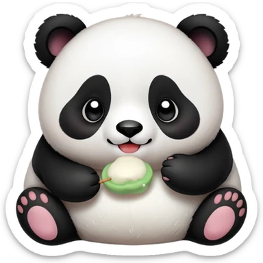 Cute panda eating mochi sticker