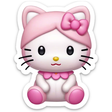 cute pink kawaii plush hello kitty sticker