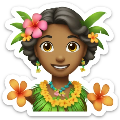 Girl hula dance sticker