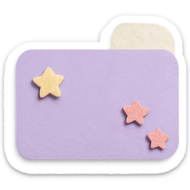 soft pastel cute tab divider with tiny stars with a pastel purple background sticker