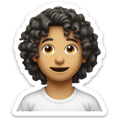 latino junge mit mittellangen locken und schweizer t shirt bisschen unreine haut sticker