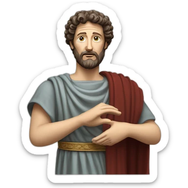 marcus aurelius arms stretched out holding something sticker