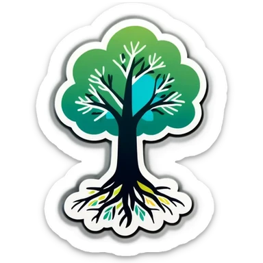  tree symbolising stability and growth, where: 
▪ Roots = Emotional Regulation
▪ Branches=Adaptability
▪ Colours = Empathy or Creativity

all values are from 1 to 10
use
Roots = 5
Branches = 7
Colours = 8 sticker