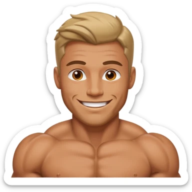 A handsome man with muscles sticker