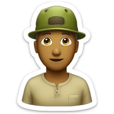 an olive with an olive hat on head sticker