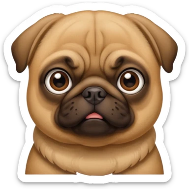 Make a brownish golden pug sticker