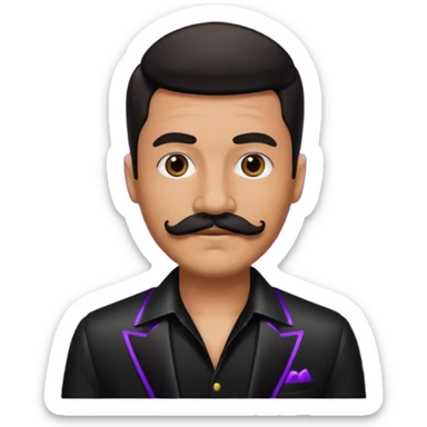 man with mustache with night club outfits sticker