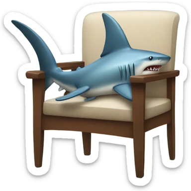 Shark chilling on a chair sticker