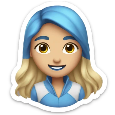 Cara corazones azul sticker