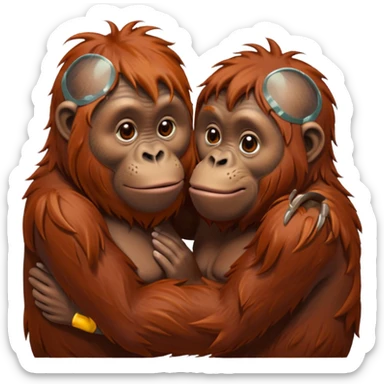 Kissing orangutang sticker