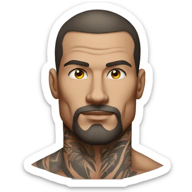 muscular tattooed man portrait sticker