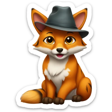 Bengal Fox wearing a hat sticker