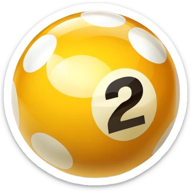 golden billiard ball with the number 23 in a pixelated style sticker