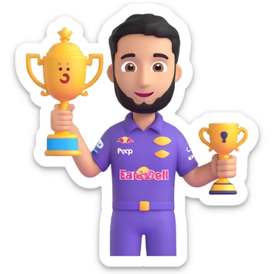 Daniel Ricciardo emoji holding a trophy sticker